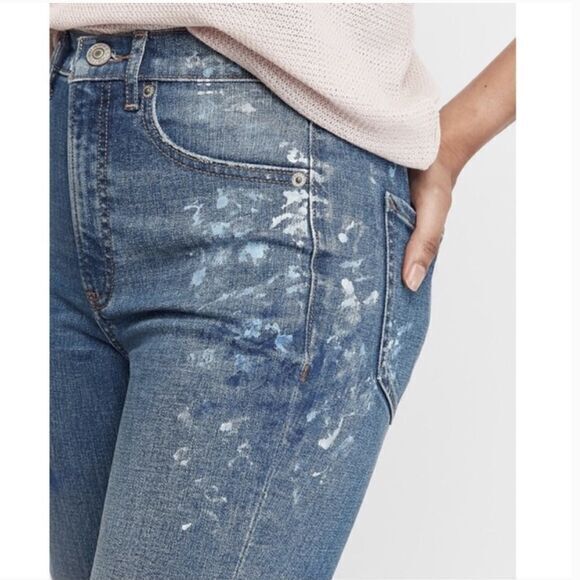 NEW‎ Express splatter jeans, 2S (2 short) - Picture 2 of 16